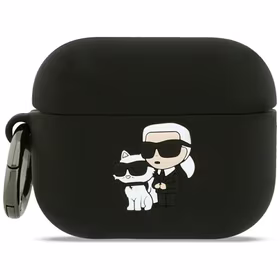 Karl Lagerfeld Silicone Karl & Chaupette Head 3D deklas AirPods Pro 3 - juodas