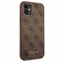 Guess 4G Metal Gold Logo dėklas telefonui iPhone 11 / Xr 6.1" - Rudas