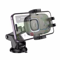 Automobilio telefono laikiklis indukcinis Hoco 15W centrinė konsolė HW32 juodas