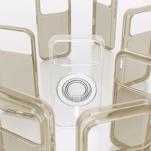 AmazingThing Titan Pro Lens Ring Set dėklas, skirtas iPhone 18 Pro, su kameros apsauga ir magnetiniu žiedu, suderinamas su MagSafe – spalva: skaidri