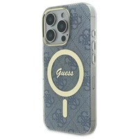 Guess IML 4G Magnetinis dėklas telefonui iPhone 16 Pro - mėlynas