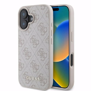 Guess 4G Classic dėklas telefonui iPhone 16 - rožinis