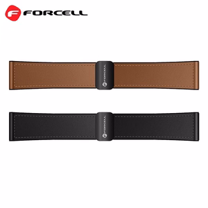 FORCELL F-DESIGN FS20 magnetinis ekologiškos odos dirželis SAMSUNG laikrodžiui 20 mm rudas spalvos