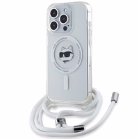 Karl Lagerfeld IML Choupette Head&Cord magnetinis dėklas telefonui iPhone 15 Pro Max - skaidrus