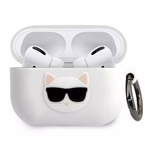 Karl Lagerfeld KLACAPSILCHWH AirPods Pro dėklas baltas Silicone Choupette