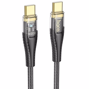Kabelis USB-C į USB-C Hoco 3A 60W 1,2 m U121 juodas