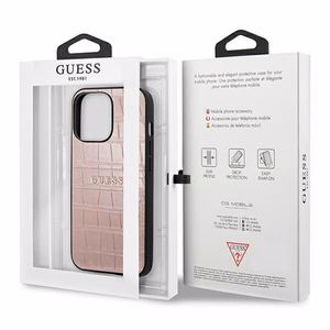 Guess Croco Strap Collection dėklas telefonui iPhone 13 Pro / 13 6.1" - rožinė