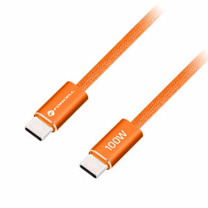 Laidas USB C į USB C Forcell F-Energy QC4.0 PD 5A 100W Cafule Color 1,2 m ACYH23 oranžinis
