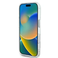 Karl Lagerfeld IML Metal Karl&Choupette Head magnetinis dėklas telefonui iPhone 16 - baltas