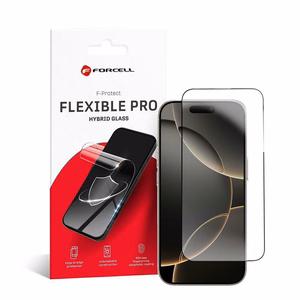 Гибридное стекло для iPhone 16 Pro Forcell Flexible 5D чёрный