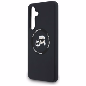 Karl Lagerfeld Silicone Karl & Choupette Heads MagSafe deklas Samsung Galaxy S25 FE - juodas