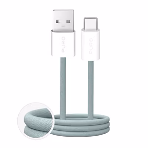 Puro Fabrik 2.0 10W Плетёный кабель USB-A - USB-C 1.5m - зелёный