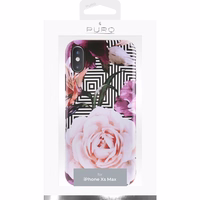 PURO Glam Geo Flowers - dėklas iPhone Xs Max (rožinis Peonies)