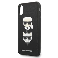 Karl Lagerfeld Saffiano Karl&Choupette Head dėklas telefonui iPhone X/XS - juodas
