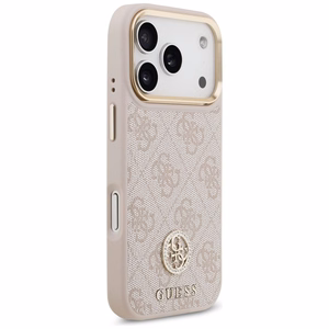 Guess 4G Strass Logo magnetinis dėklas telefonui iPhone 17 Pro - rožinis