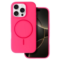 Magnetinis plonas silikoninis dėklas telefonui Iphone 17 Pro Max rožinis