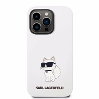 Karl Lagerfeld KLHMP14XSNCHBCH iPhone 14 Pro Max 6.7" baltas silikoninis dėklas Choupette, magnetinis (MagSafe)
