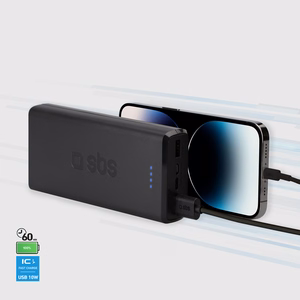 Išorinė baterija Puro Fast 20000 mAh 2x USB-A + 1x USB-C - juoda