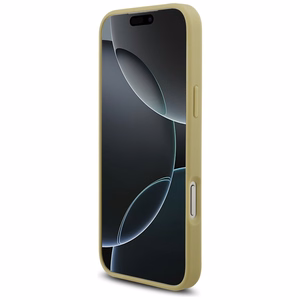 Guess Rhinestone Triangle Logo dėklas telefonui iPhone 17 Pro Max - auksinė