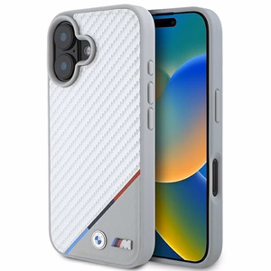 BMW M Anglies Trispalvė Linija Magnetinis dėklas telefonui iPhone 16 - pilkas