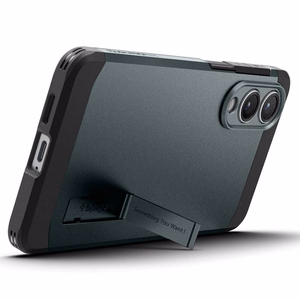 Spigen Tough Armor Magnetinis dėklas telefonui Samsung Galaxy S25 Edge - žalias/juodas