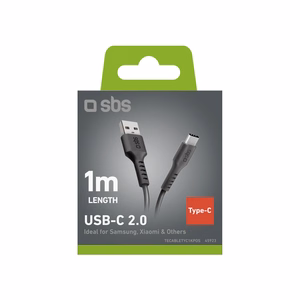 SBS TECABLETYC1KPOS USB-A - USB-C Cable 1m - Black