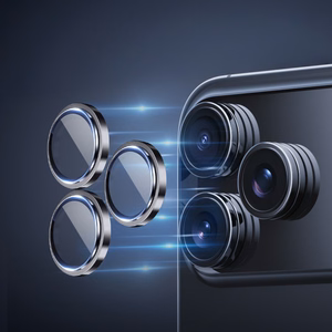 Rock Tempered stiklas Pure Series Camera Lens on camera for Iphone 17 Pro/17 Pro Max (lens 3 pieces) oranžinis