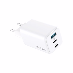 "Forever TC-08-65ACC GaN PD QC įkroviklis 2x USB-C 1x USB 65W baltas