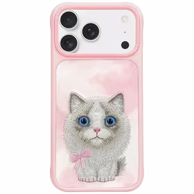 Nimmy Big Eyed Pet 2.0 Katės dėklas telefonui iPhone 17 - rožinė