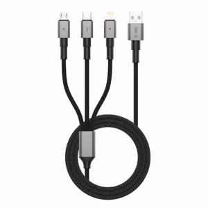 Кабель Tech-Protect UltraBoost DNA 3in1 USB-C Micro-USB Lightning 120 см - серый