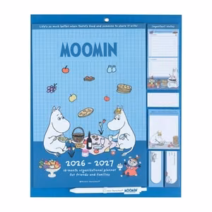 Moomins magnetinis mėnesio kalendorius ir planuoklis, 2026/2027, 30 × 34 cm