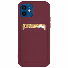 Kortelių dėklas silikoninė piniginė su kortelių skyriumi dokumentams Samsung Galaxy S21 + 5G (S21 Plus 5G), bordo