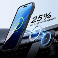 ESR Classic Hybrid Kickstand Halolock Magnetinis dėklas telefonui su stovu + grūdintas stiklas iPhone 16 Pro Max - skaidrus su juodu rėmeliu