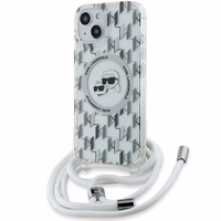 Karl Lagerfeld IML Crossbody Monogram Karl & Choupette Head Magnetinis dėklas telefonui iPhone 15 / 14 / 13 – permatomas