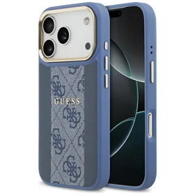 Guess 4G Stripe Magnetinis dėklas telefonui iPhone 17 Pro - mėlyna