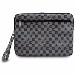 DKNY 14" nešiojamojo kompiuterio dėklas su languotu raštu ir juostomis - juodas