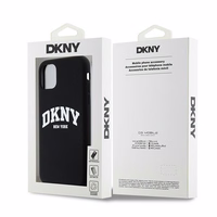 DKNY Skystas silikoninis baltas spausdintas logotipas magnetinis dėklas telefonui iPhone 11/Xr - juodas