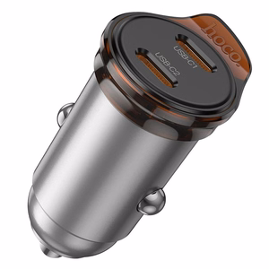 Įkroviklis automobilinis Hoco NZ16B 45W (2xUSB-C) juodas