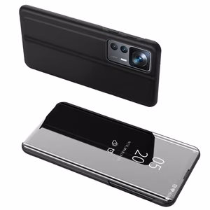 Clear View dėklas telefonui Xiaomi 12T Pro / Xiaomi 12T atverčiamas dangtelis juodas