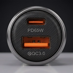 Blavec Automobilinis įkroviklis BS-05B-C Nitro - USB + Type C - QC 3.0 18W PD 65W su Type C to Type C cable (CCBS05BCN-UCB) juodas