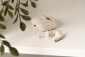 ART belaidės ausinės Bluetooth TWS + docking stotis Type C AP-TW-B4W balta