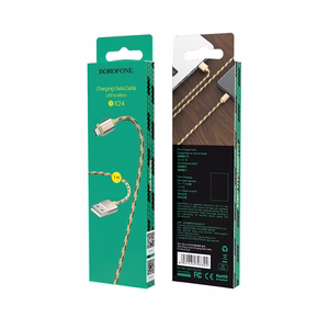 Borofone Kabelis BX24 Ring Current - USB į Micro USB - 2,4A, 1 metras, auksinis