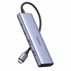 Ugreen CM473 šakotuvas USB-C - 2x USB-A / 2x USB-C 20cm - pilkas