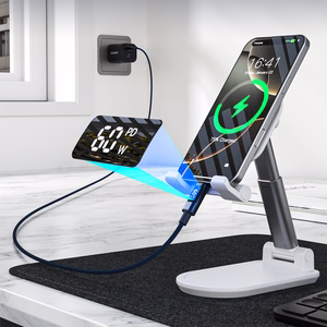 Choetech XCC-1068 PD 60W USB-C - USB-C laidas su ekranėliu 1.2 m - mėlynas
