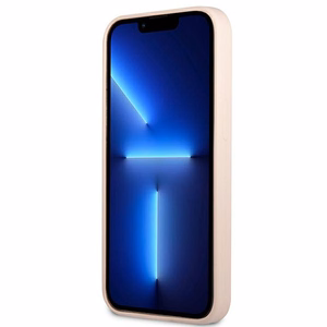 Guess GUHCP13LSLTGP iPhone 13 Pro / 13 6.1" rožinis kietas dėklas silikoninis trikampis