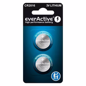 Mini ličio baterija everActive CR2016- lizdinė plokštelė 2 vnt.