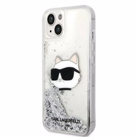 Karl Lagerfeld KLHCP14MLNHCCS iPhone 14 Plus 6.7" sidabrinis/sidabrinis kietasis dėklas Blizgučiai Choupette Galva