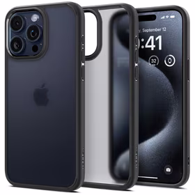 Spigen Ultra Hybrid dėklas telefonui iPhone 15 Pro - Skaidrus juodas