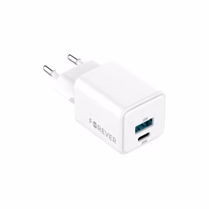 "Forever TC-08-30AC GaN PD QC įkroviklis 1x USB-C 1x USB 30W baltas