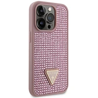 Guess GUHCP14LHDGTPP iPhone 14 Pro 6.1" rožinis/rožinis hardcase Rhinestone Triangle